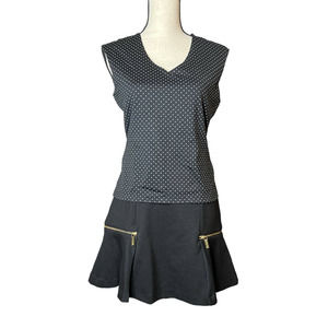 Michael Kors Mini Skirt in Black with Gold Side Zippers Size 8 (skirt only)